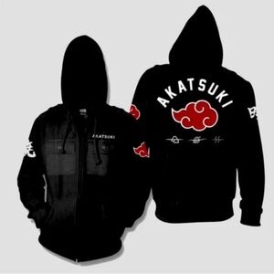 Naruto Shippuden Akatsuki Military Zip Hoodie XL